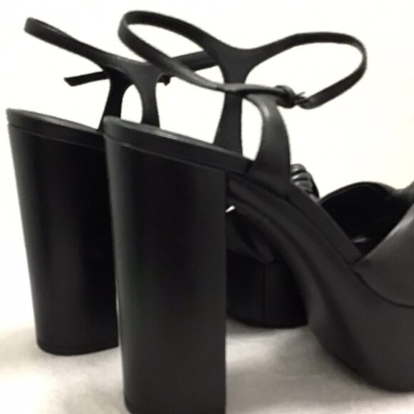 Saint Laurent Black Bianca Knotted Platform Sandal - Picture 9 of 13
